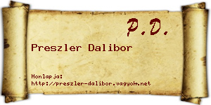 Preszler Dalibor névjegykártya